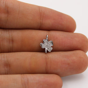 Very Beautiful Luck Leaf Designer Rosecut Pave Diamond Pendant 925 Sterling Silver Handmade Finish Diamond Charms Pendant