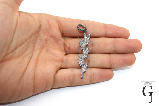 Fashionable designer pendant Rosecut pave diamond pendant 925 sterling silver handmade finish diamond jewelry necklace pendant