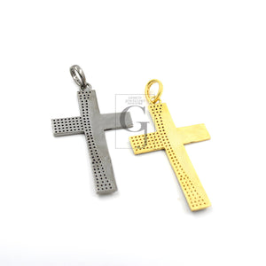 Beautiful Cross Diamond Designer Pendant Rosecut Pave Diamond Pendant 925 Sterling Silver Handmade Finish Diamond Jewelry Necklace Pendant