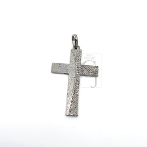 Beautiful Cross Diamond Designer Pendant Rosecut Pave Diamond Pendant 925 Sterling Silver Handmade Finish Diamond Jewelry Necklace Pendant