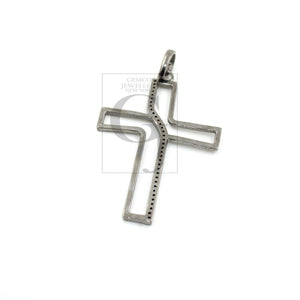 Fashionable Cross Designer Diamond Pendant Rosecut Pave Diamond Pendant 925 Sterling Silver Handmade Finish Diamond Jewelry Necklace Pendant