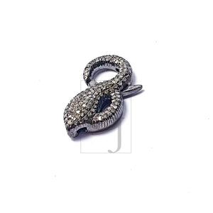 Oxidized finish beautiful design diamond clasps Pave rosecut diamond 925 sterling silver handmade lobster clasps jewelry making supplies