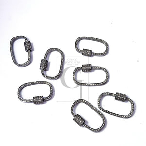 Oval shape pave diamond clasp lock, screw style latest design diamond clasp lock, Rocecut pave diamond clasp ,925 silver handmade diamond