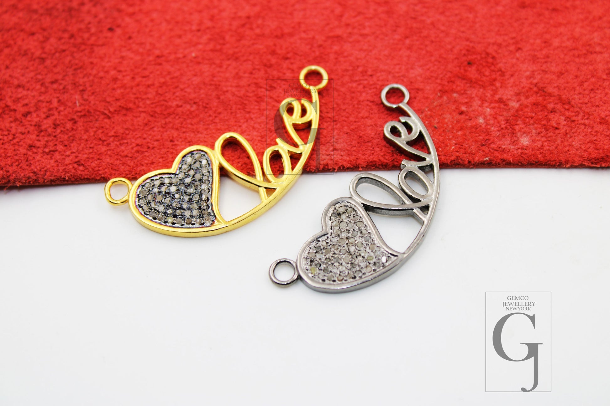 Fashionable love heart designer pendant Rosecut pave diamond pendant 925 sterling silver handmade finish diamond jewelry necklace pendant