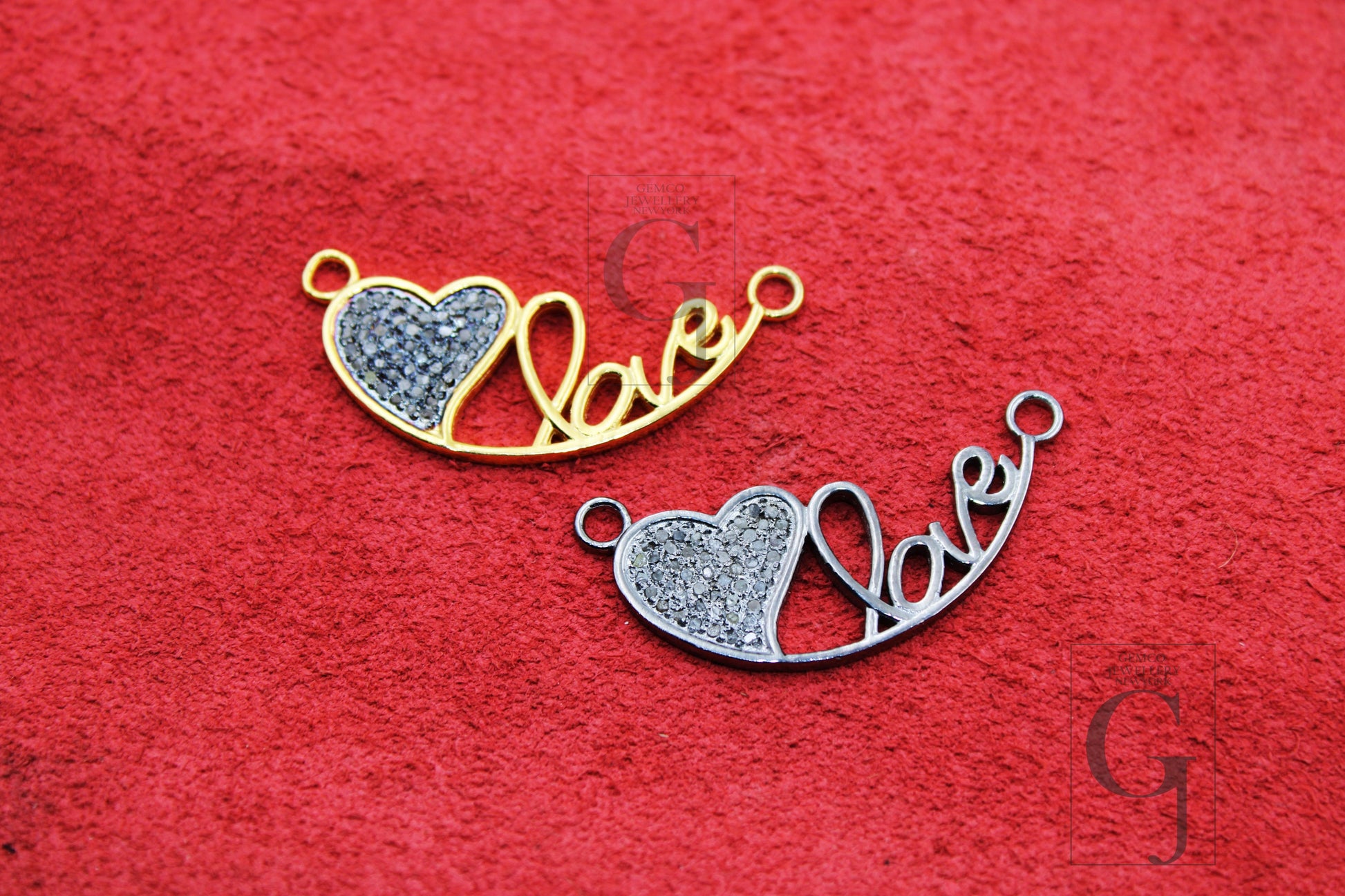 Fashionable love heart designer pendant Rosecut pave diamond pendant 925 sterling silver handmade finish diamond jewelry necklace pendant