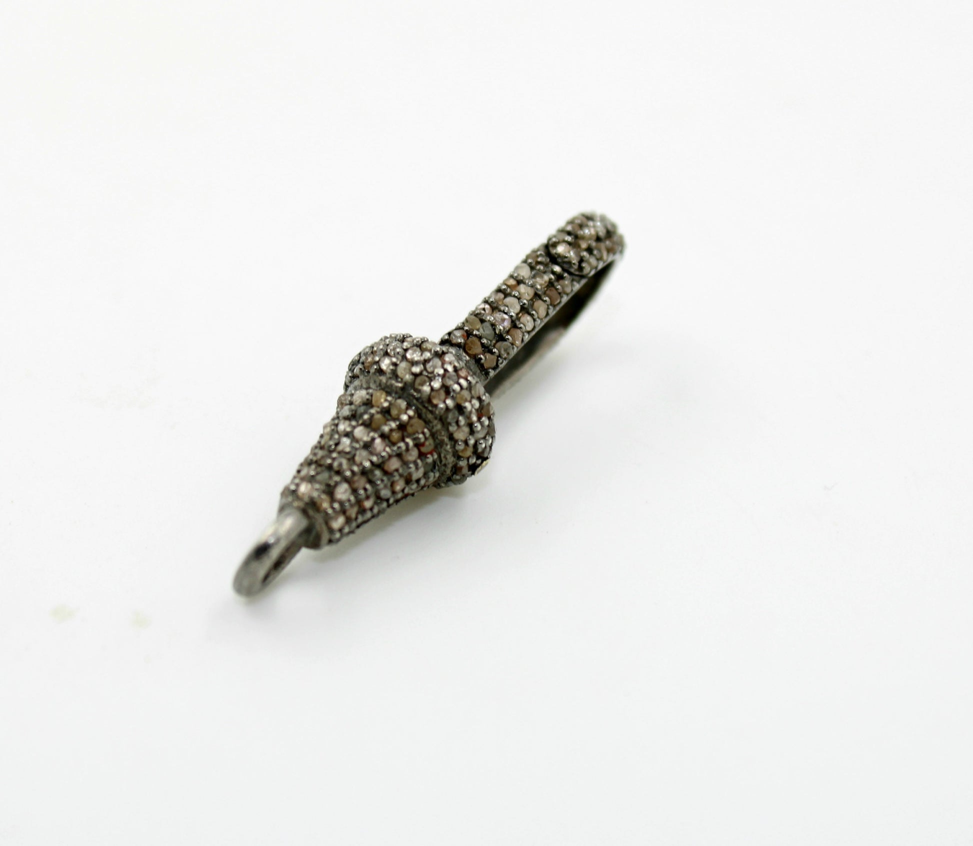 Beautiful Designer Rosecut Pave Diamond Lobster Design Clasps 925 Sterling Silver Handmade Finish Clasps With Matching Diamond Jump Ring