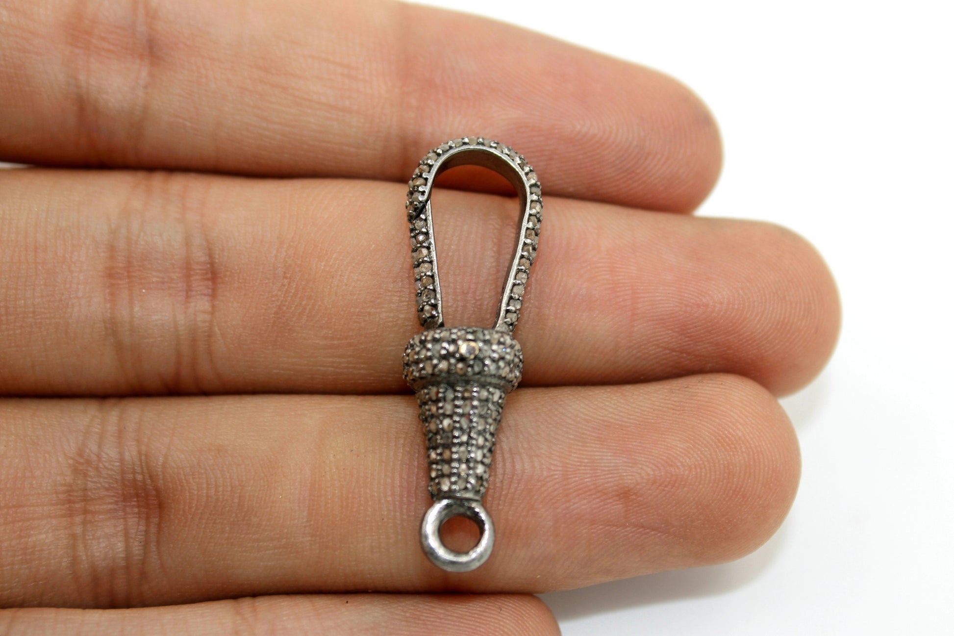 Beautiful Designer Rosecut Pave Diamond Lobster Design Clasps 925 Sterling Silver Handmade Finish Clasps With Matching Diamond Jump Ring