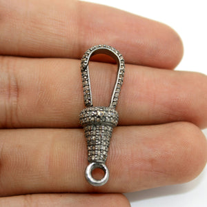 Beautiful Designer Rosecut Pave Diamond Lobster Design Clasps 925 Sterling Silver Handmade Finish Clasps With Matching Diamond Jump Ring