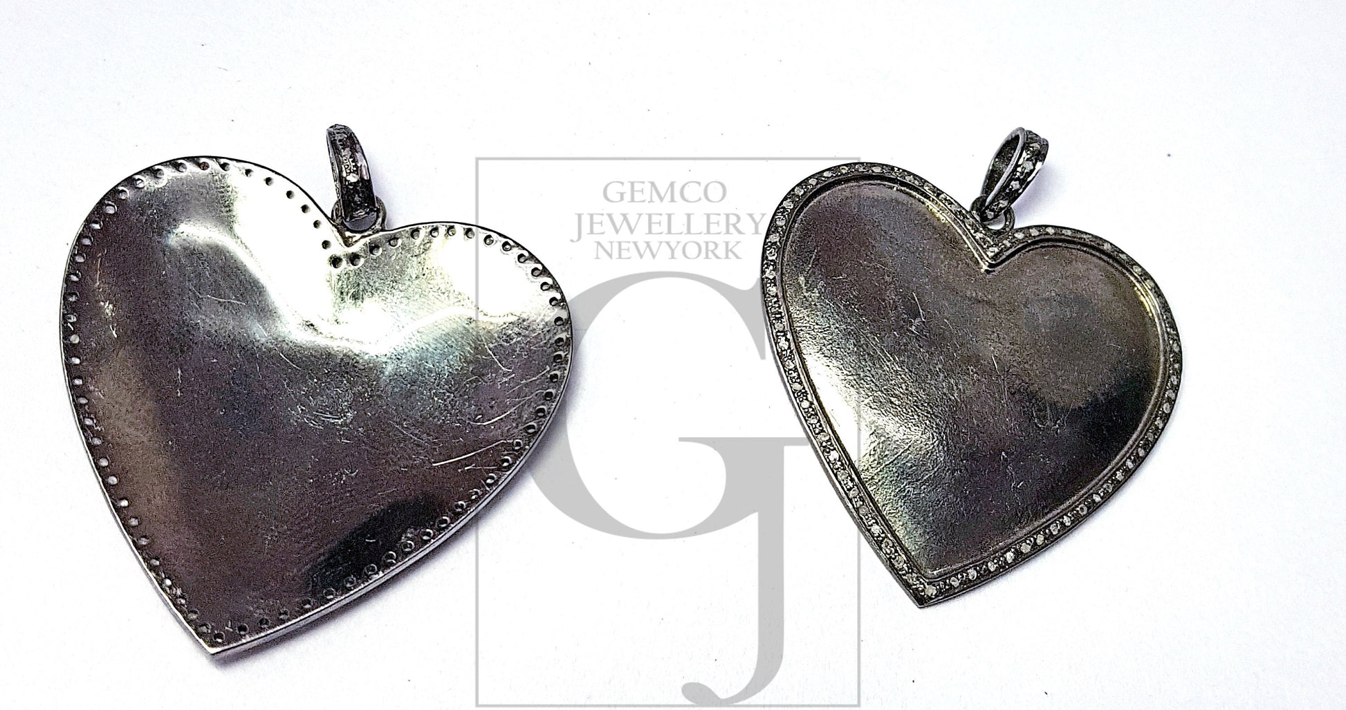 Pave diamond rosecut pendant 925 sterling silver pendant handmade diamond pendant heart design pave beautiful diamond pendant