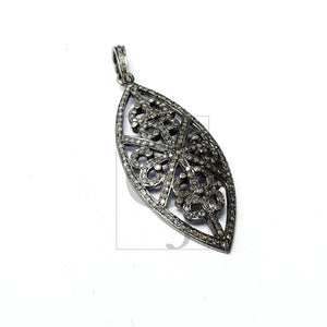 Latest design marquise shape Pave rosecut diamond pendent 925 sterling silver handmade beautiful design diamond pendant jewelry