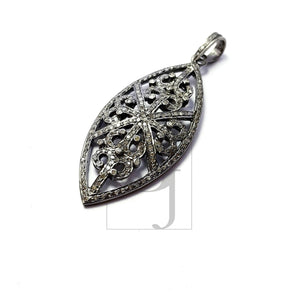 Latest design marquise shape Pave rosecut diamond pendent 925 sterling silver handmade beautiful design diamond pendant jewelry