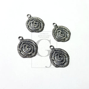 Unique design Rosecut pave diamond pendant 925 sterling silver handmade finish diamond jewelry charm pendant