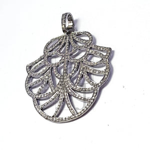 Pave diamond rosecut pendant 925 sterling silver pendant handmade diamond pendant fashionable design cutting diamond pendant