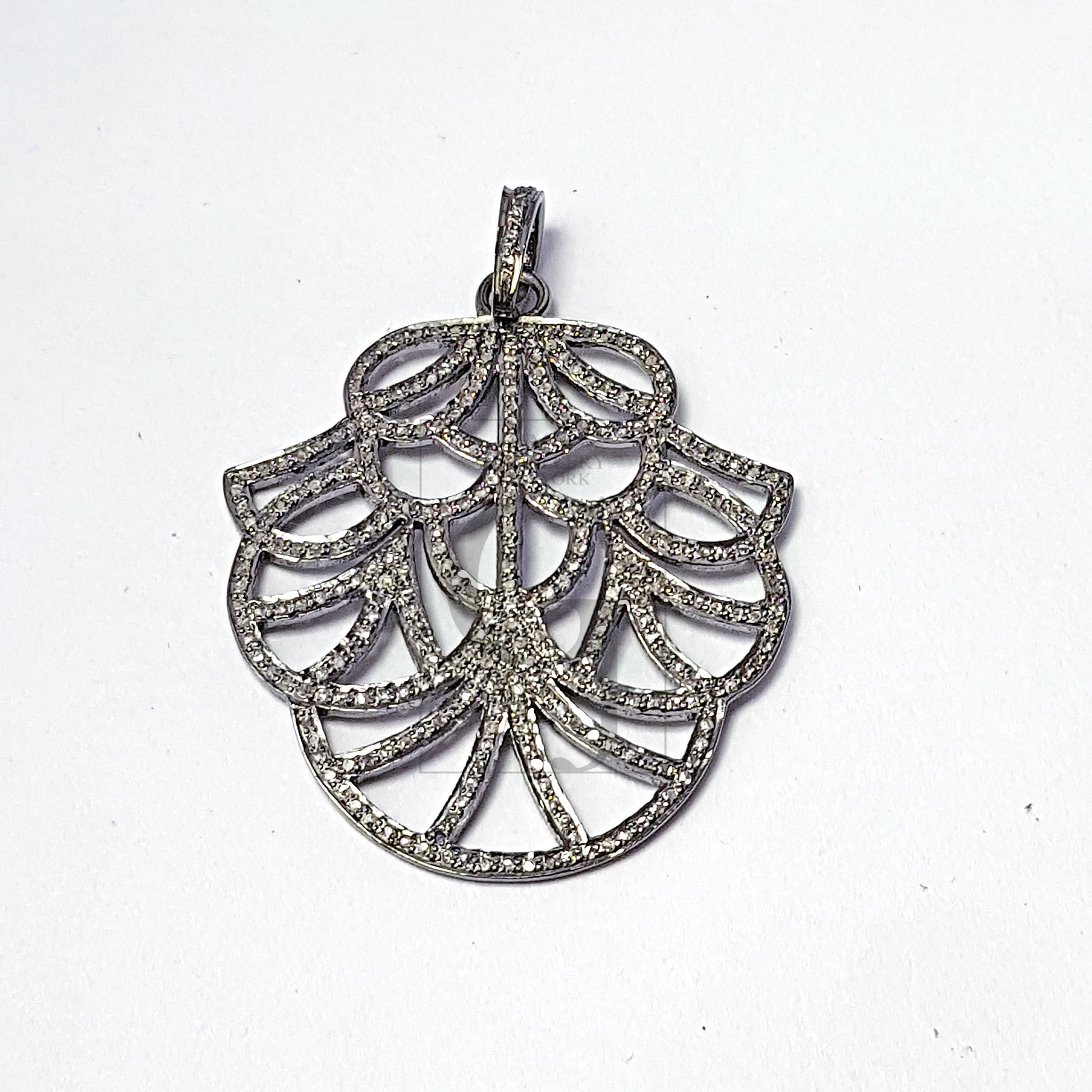 Pave diamond rosecut pendant 925 sterling silver pendant handmade diamond pendant fashionable design cutting diamond pendant
