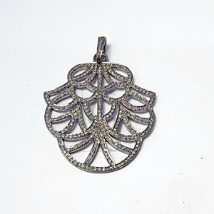 Pave diamond rosecut pendant 925 sterling silver pendant handmade diamond pendant fashionable design cutting diamond pendant