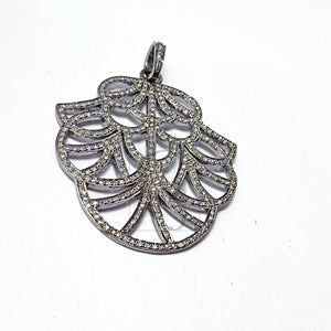 Pave diamond rosecut pendant 925 sterling silver pendant handmade diamond pendant fashionable design cutting diamond pendant