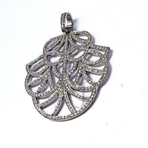 Pave diamond rosecut pendant 925 sterling silver pendant handmade diamond pendant fashionable design cutting diamond pendant