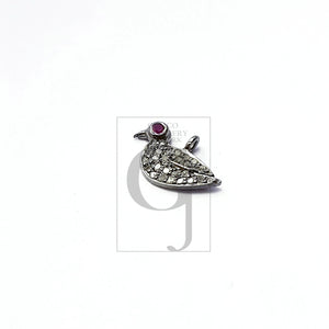 Beautiful Bird Design Rosecut Pave Diamond Pendant 925 Sterling Silver Handmade Finish Diamond Pendant Jewelry