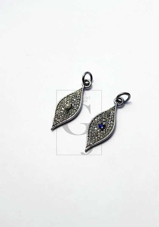 Beautiful Designer Rosecut Pave Diamond Pendant 925 Sterling Silver Handmade Finish Diamond Pendant Jewelry