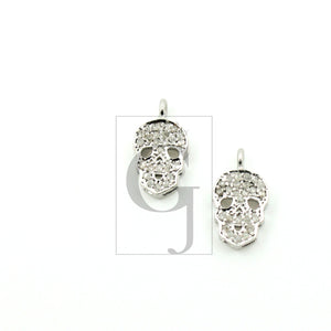 SET of 5 Fashionable skull designer Rosecut pave diamond pendant 925 sterling silver handmade finish diamond jewelry pendant SET of 5