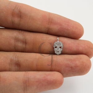 SET of 5 Fashionable skull designer Rosecut pave diamond pendant 925 sterling silver handmade finish diamond jewelry pendant SET of 5