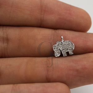 SET of 5 Fashionable Elephant designer Rosecut pave diamond pendant 925 sterling silver handmade finish diamond jewelry pendant SET of 5
