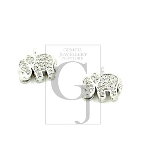 SET of 5 Fashionable Elephant designer Rosecut pave diamond pendant 925 sterling silver handmade finish diamond jewelry pendant SET of 5