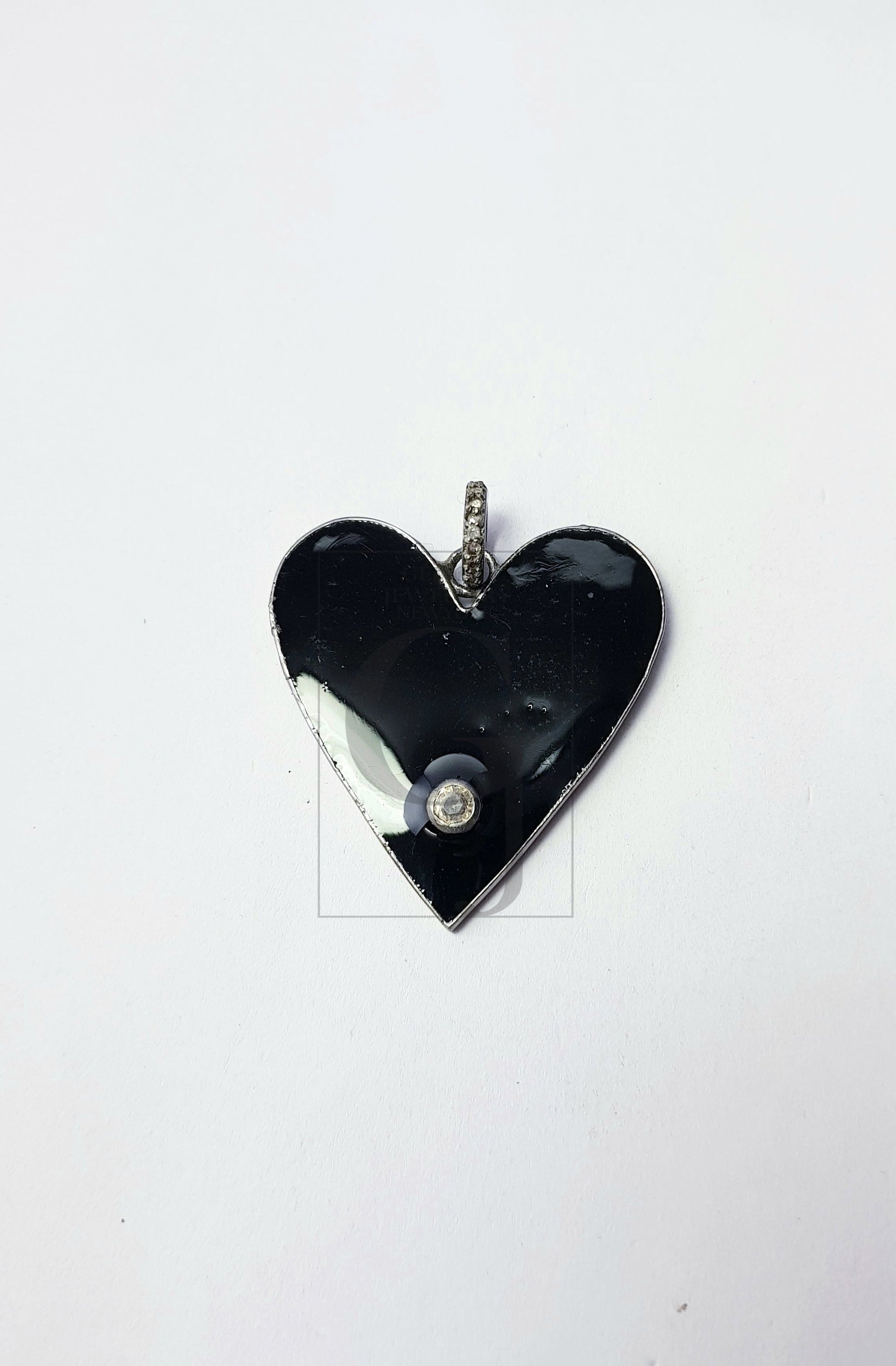 Beautiful Heart Shaped Enameling Designer  Rosecut Pave Diamond Pendant 925 Sterling Silver Handmade Finish Diamond Jewelry Pendant