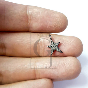 5pcs Star Design Rosecut Pave Diamond Pendant 925 Sterling Silver Handmade Finish Beautiful Diamond Pendant Jewelry