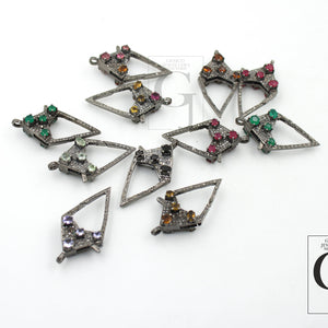 Antique Look Rosecut Pave Diamond Designer Lobster Clasp 925 Sterling Silver Handmade Finish Diamond/Sapphire/Ruby/Emerald Gemstone Clasp