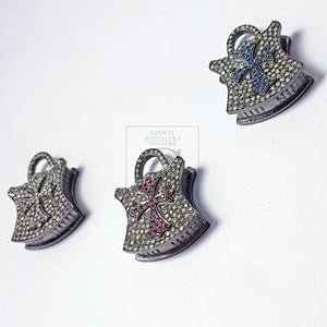 Pave diamond rosecut pendant 925 sterling silver pendant handmade diamond pendant beautiful latest design pad lock diamond pendant charm