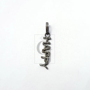Very beautiful HAPPY word designer Rosecut pave diamond pendant 925 sterling silver handmade finish diamond jewelry pendant
