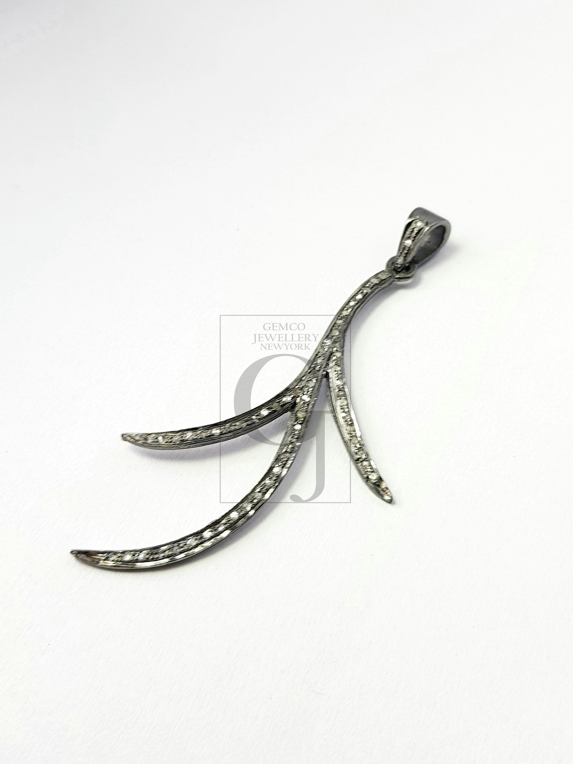 Very beautiful designer Rosecut pave diamond pendant 925 sterling silver handmade finish diamond jewelry pendant