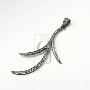 Very beautiful designer Rosecut pave diamond pendant 925 sterling silver handmade finish diamond jewelry pendant