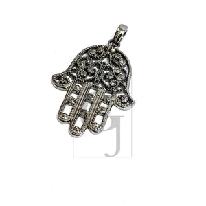 Hamsa design Rosecut pave diamond pendant 925 sterling silver handmade beautiful finish diamond pendant jewelry