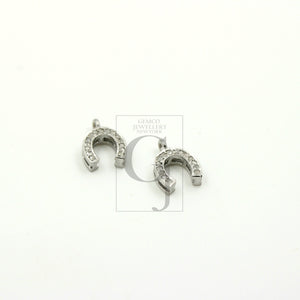 SET of 5 Beautiful Horseshoe Designer Rosecut Pave Diamond Pendant 925 Sterling Silver Handmade Finish Diamond Jewelry Pendant SET of 5
