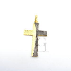 Beautiful Cross Diamond Designer Pendant Rosecut Pave Diamond Pendant 925 Sterling Silver Handmade Finish Diamond Jewelry Necklace Pendant