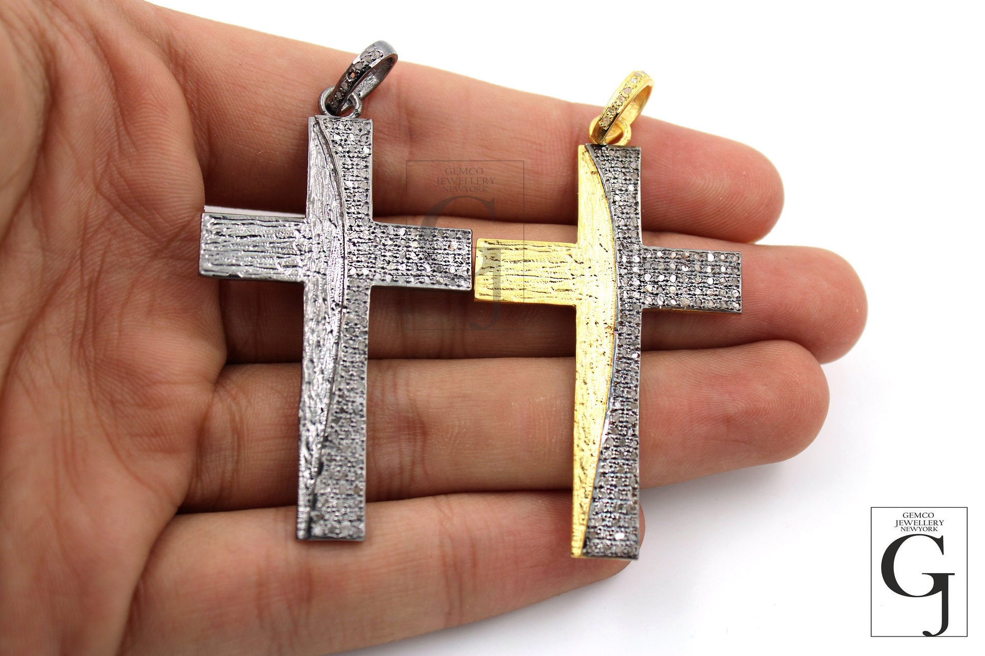 Beautiful Cross Diamond Designer Pendant Rosecut Pave Diamond Pendant 925 Sterling Silver Handmade Finish Diamond Jewelry Necklace Pendant