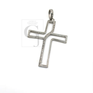 Fashionable Cross Designer Diamond Pendant Rosecut Pave Diamond Pendant 925 Sterling Silver Handmade Finish Diamond Jewelry Necklace Pendant