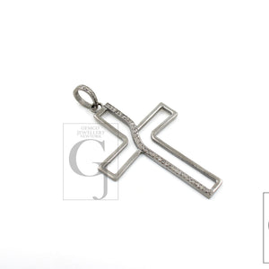 Fashionable Cross Designer Diamond Pendant Rosecut Pave Diamond Pendant 925 Sterling Silver Handmade Finish Diamond Jewelry Necklace Pendant