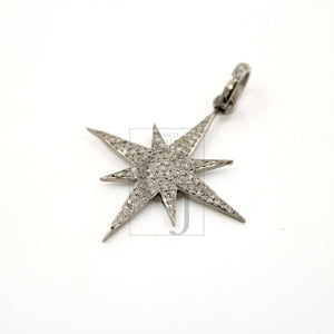 Very beautiful starburst designer Rosecut pave diamond pendant 925 sterling silver handmade finish diamond jewelry necklace pendant