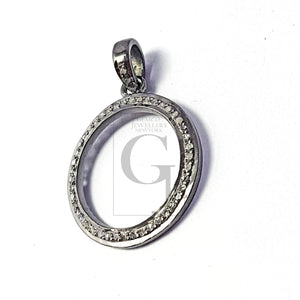 Circle Cutting Design Beautiful Charm Pendant Pave Diamond Rosecut Pendant 925 Sterling Silver Pendant Handmade Diamond Pendant