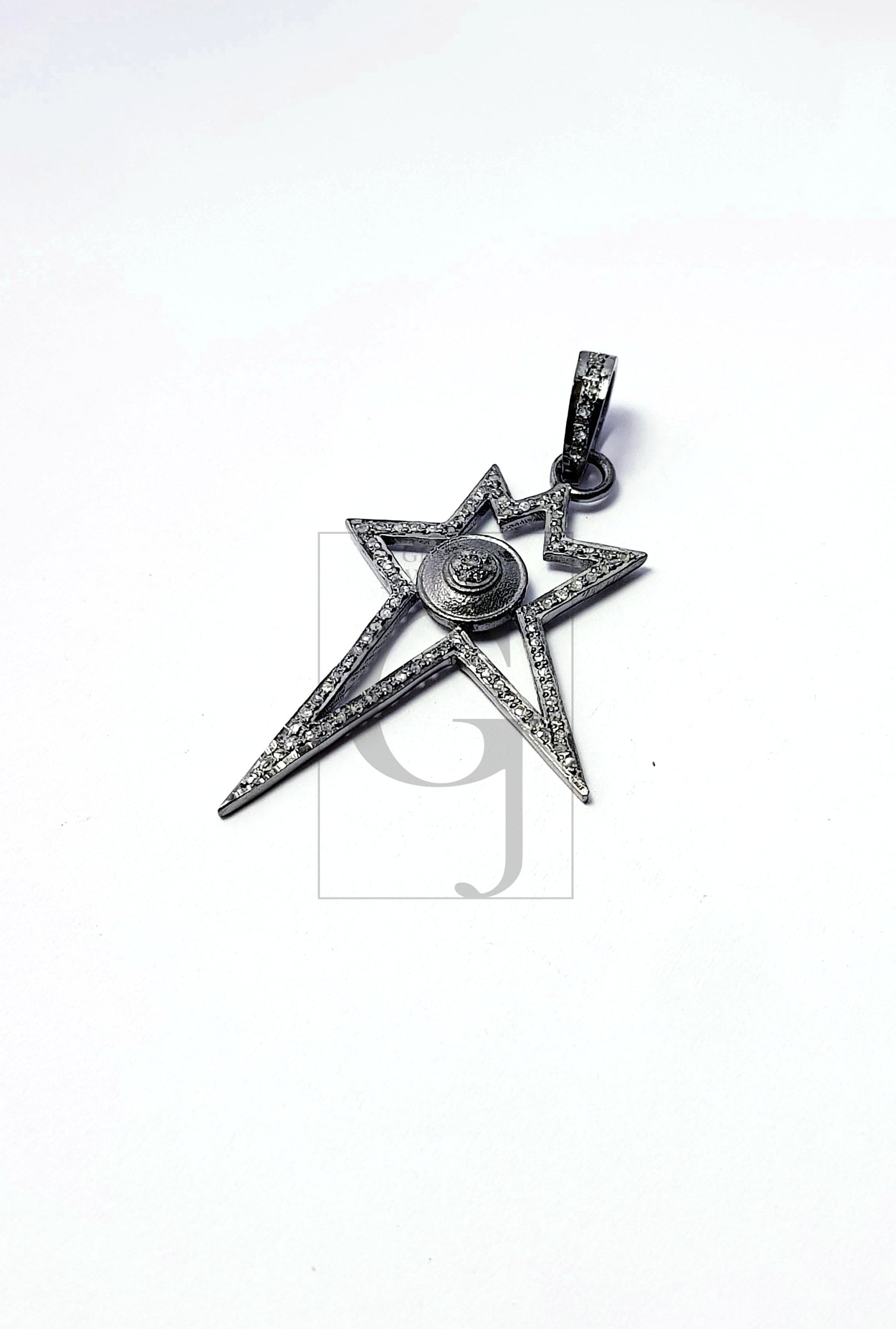 Beautiful Rosecut Pave Diamond Pendant 925 Sterling Silver Handmade Finish Diamond Pendant Jewelry