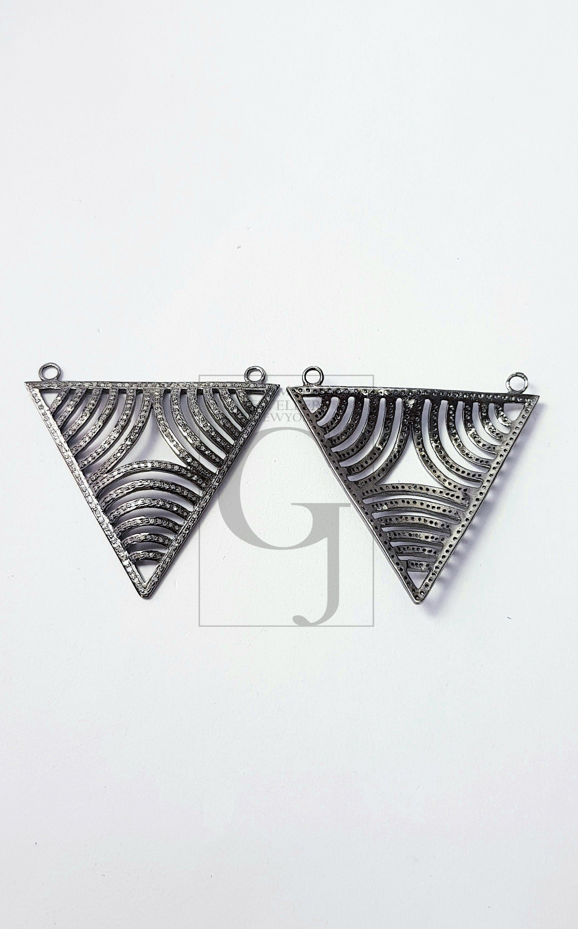 Fashionable antique look designer Rosecut pave diamond pendant 925 sterling silver handmade finish diamond jewelry pendant