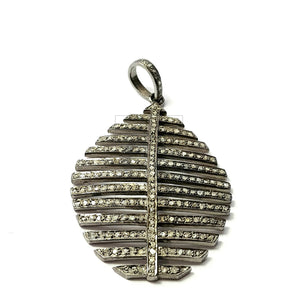 Very fashionable designer Rosecut pave diamond pendant 925 sterling silver handmade finish diamond jewelry necklace pendant