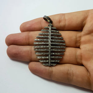 Very fashionable designer Rosecut pave diamond pendant 925 sterling silver handmade finish diamond jewelry necklace pendant