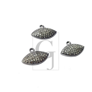 Beautiful Designer Rosecut Pave Diamond Pendant 925 Sterling Silver Handmade Finish Diamond Pendant Jewelry