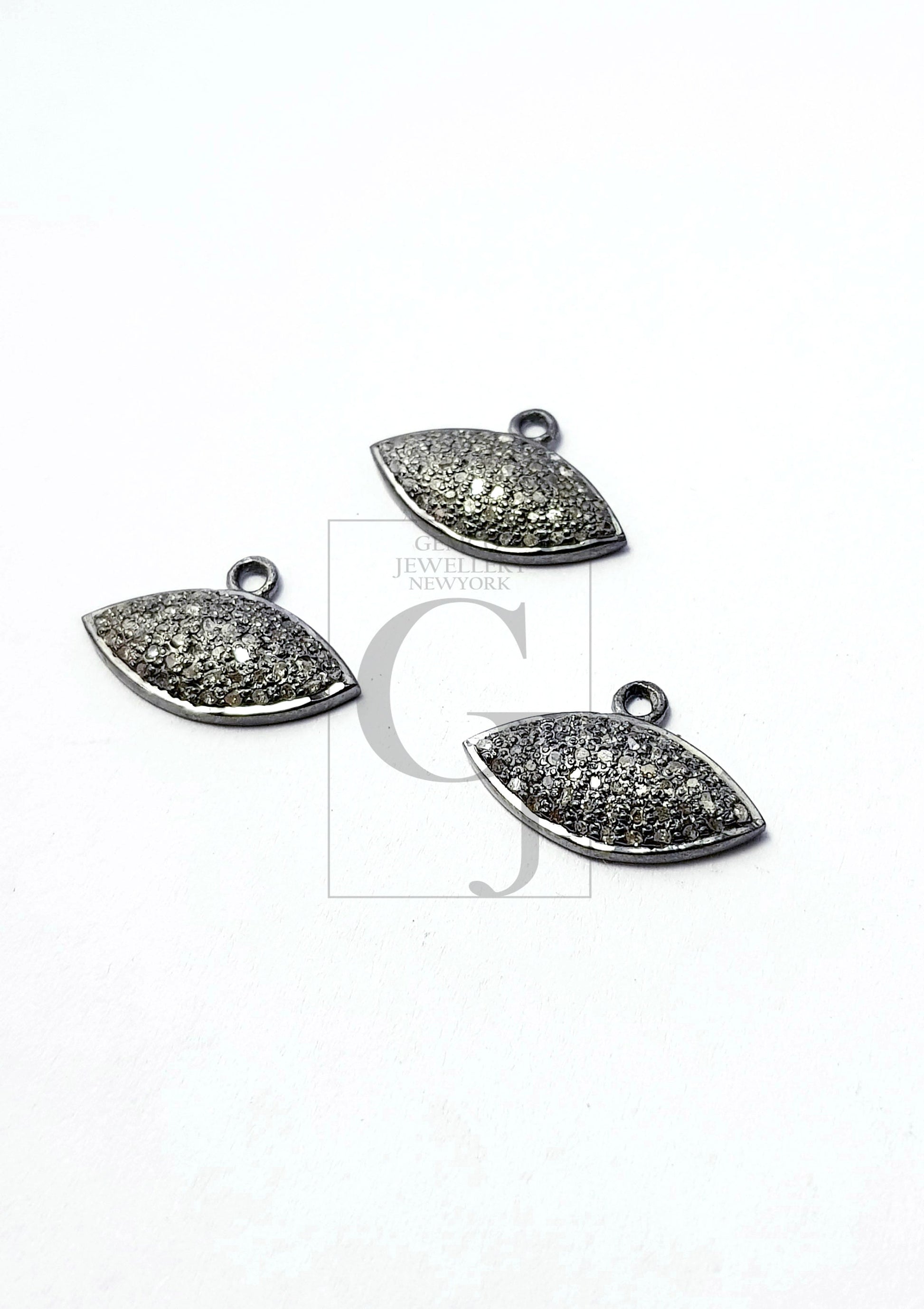 Beautiful Designer Rosecut Pave Diamond Pendant 925 Sterling Silver Handmade Finish Diamond Pendant Jewelry
