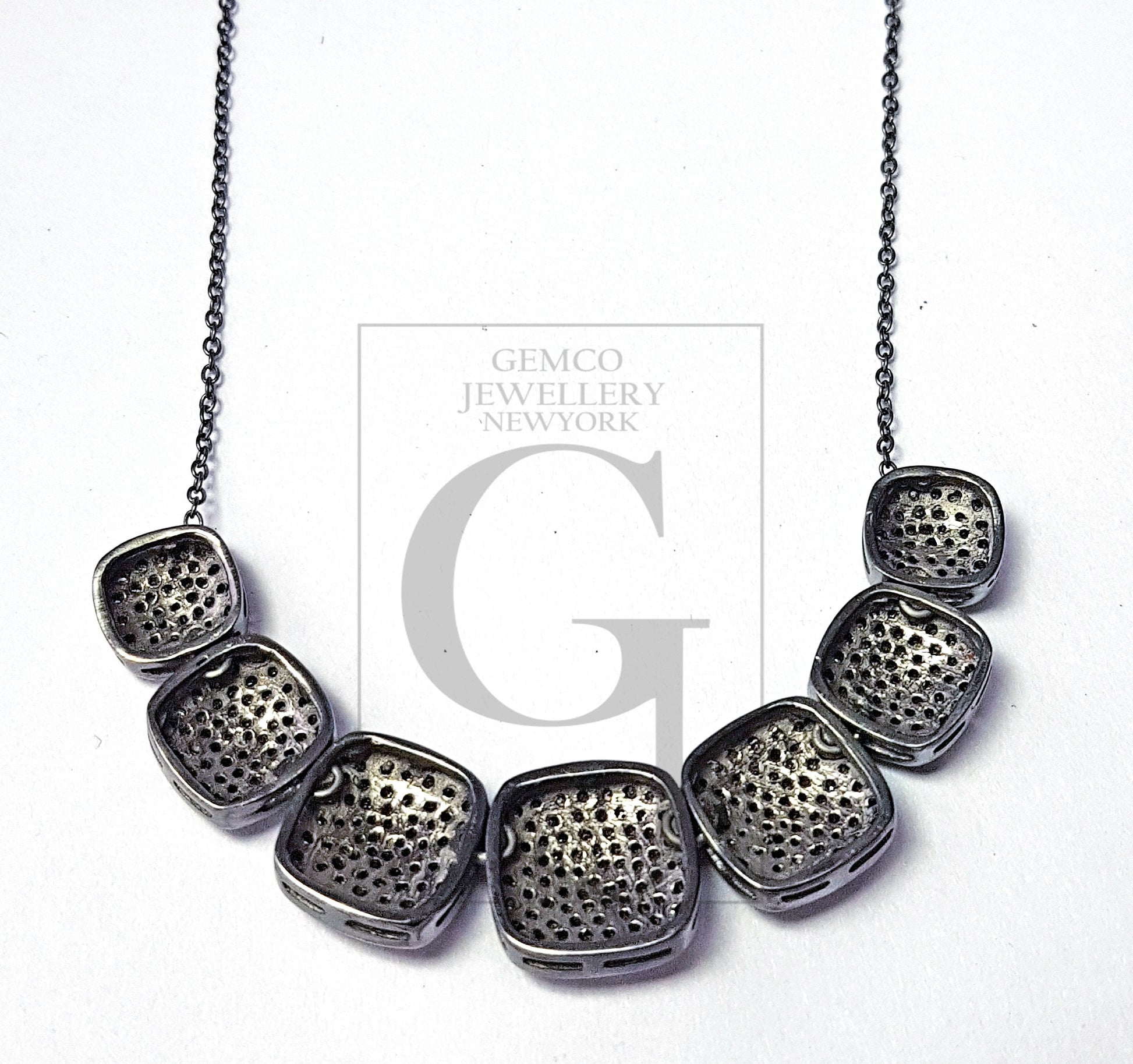 Pave rosecut diamond 925 sterling silver handmade very beautiful pave diamond necklaces