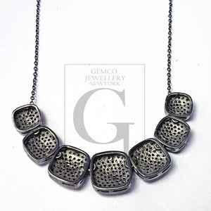 Pave rosecut diamond 925 sterling silver handmade very beautiful pave diamond necklaces